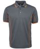 PODIUM S/S PIPING POLO GREY/ORANGE-2XS