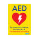 CARDIACT Yellow Poly AED Sign - No Training Required 22.5 x 30cm