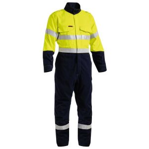 Flame Resistant HRC2 Overalls-Yellow/Navy-L