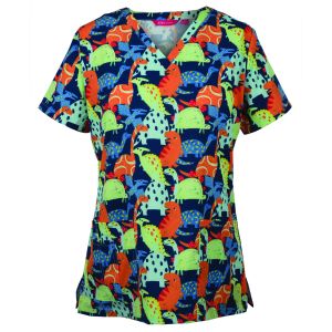 JB's LADIES SCRUB TOP PRINTED