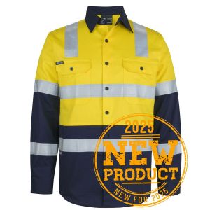 JB's HV (D+N) L/S 150G LEVEL 3 W/SHIRT YELLOW/NAVY -XS
