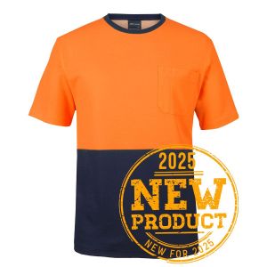 JB's HV COTTON BACK TEE ORANGE/NAVY - 2XS