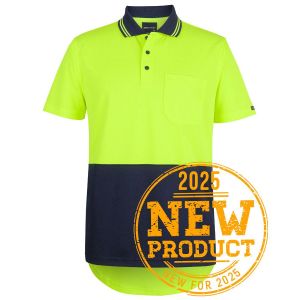 JB's HV S/S DROP TAIL POLO LIME/NAVY - 2XS