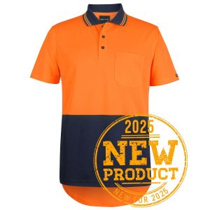 JB's HV S/S DROP TAIL POLO ORANGE/NAVY - 2XS