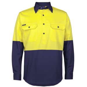 JB's HV CLOSE FRONT L/S 150G WORK SHIRT