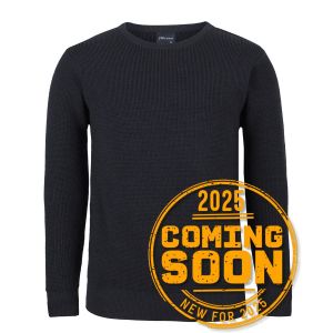 JB's CHUNKY CREW NECK JUMPER BLACK - 3XS