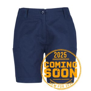 JB's LADIES MULTI POCKET STRETCH TWILL SHORT NAVY-06