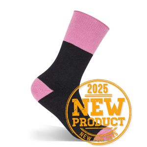 JB's LADIES WORK SOCK 3 PACK BLACK/SOFT PINK - 9-11