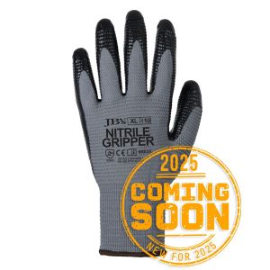 JB's NITRILE GRIPPER GLOVE (12PK) GREY/BLACK-S-07