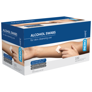 AEROWIPE 70% Isopropyl Alcohol Swab 3 x 3cm  Box/100